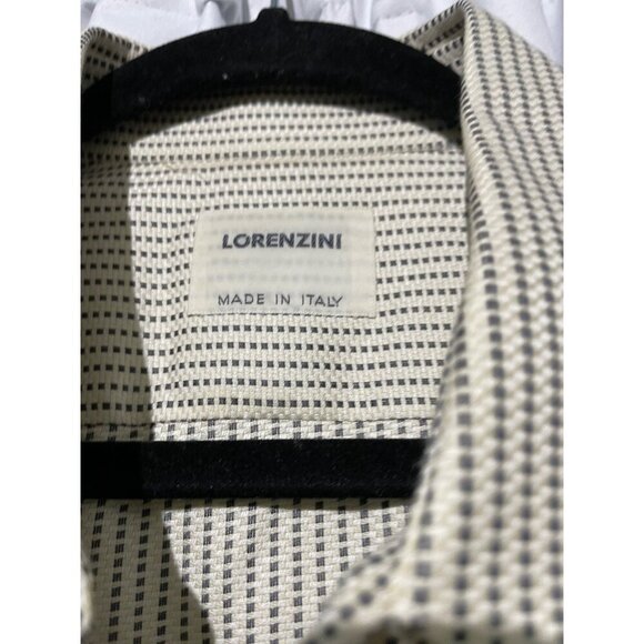 Lorenzini Mens Striped Button-Down Shirt 42 Made In Italy Cotton Long Sleeve - Picture 4 of 5